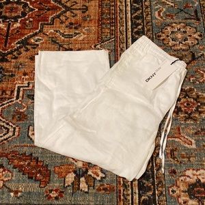DKNY White Linen Pants